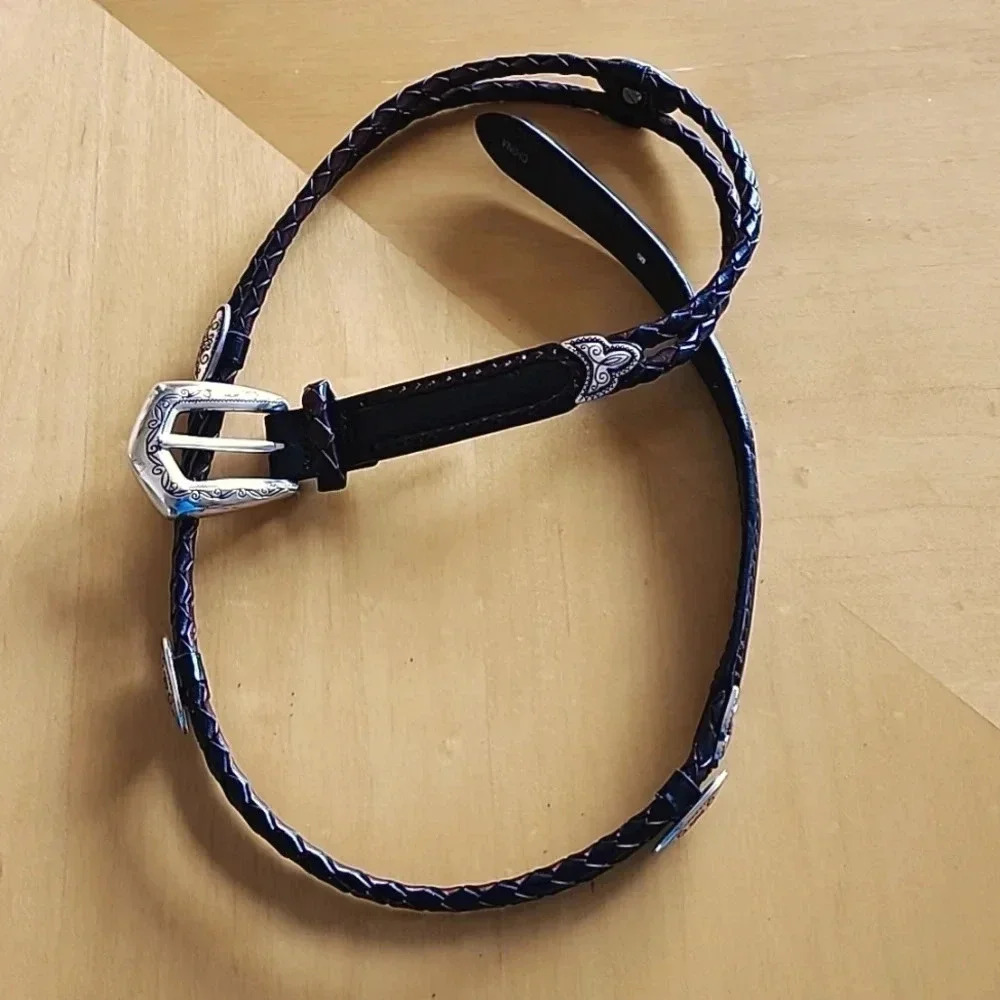 Brighton woven belt, dark brown
